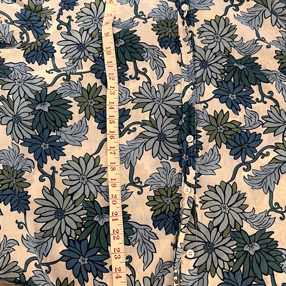 Charter Club Blue and Green Floral Blouse size 18 - Picture 7 of 11